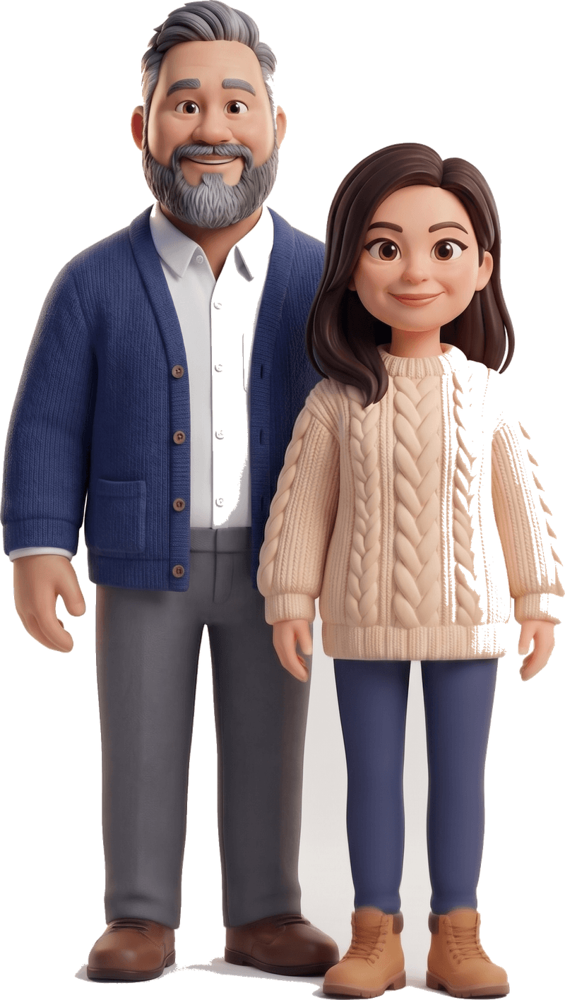 Will and Tess, the It's Simple Will characters